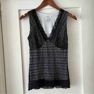 White House Black Market lace v-neck top